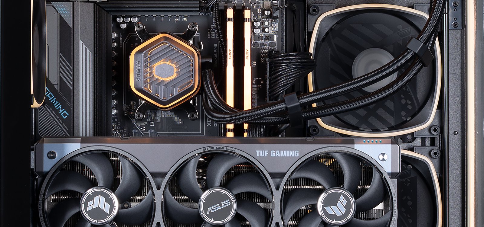The internals of the Forge 5090 gaming PC