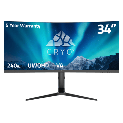 Cryo Vision 34 inch Curved Ultrawide 1440p 240hz Gaming Monitor
