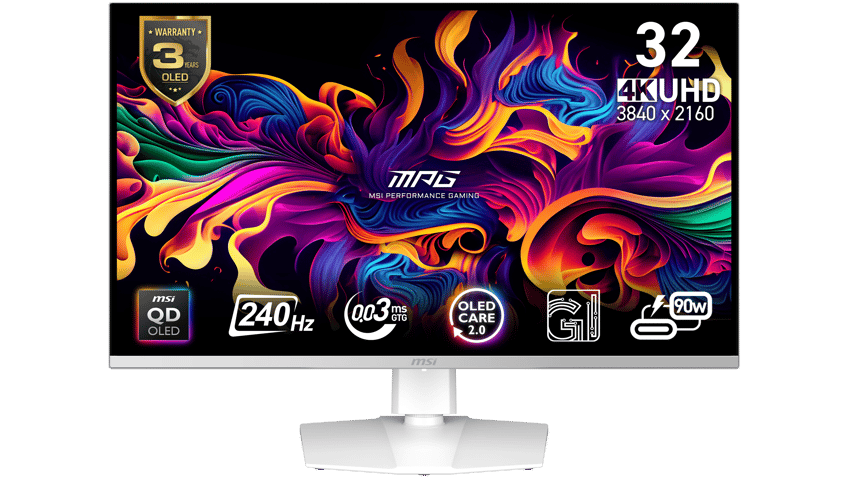 MSI MPG 321URXW 4K Ultra HD 32" QD-OLED Gaming Monitor - White