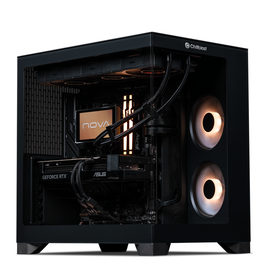 Nova Ryzen 7 9700X RTX 5070 Pre-built Gaming PC with screen